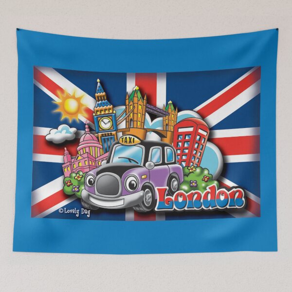 Item preview, London Magical Taxi Cab Famous Lovely Day Design-Blue theme designed and sold by Lovely Day.