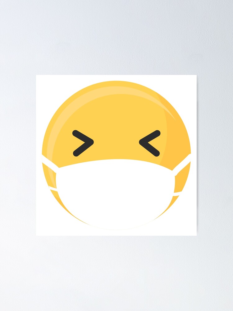 "Face mask emoji" Poster by BasicEight Redbubble