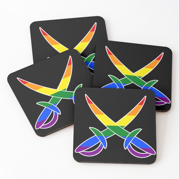 Item preview, Gay Pride Pirate Swords -- The Classic Six Stripe Rainbow Flag designed and sold by halberdier.