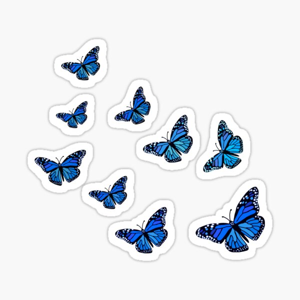 Blue Butterfly by littlemandyart  Blue butterfly, Butterfly printable,  Aesthetic stickers