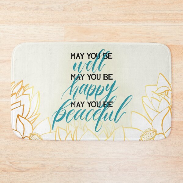Item preview, May You Be Meditation Loving Kindness Mantra With Lotus Blooms designed and sold by Nugget Of Happiness.