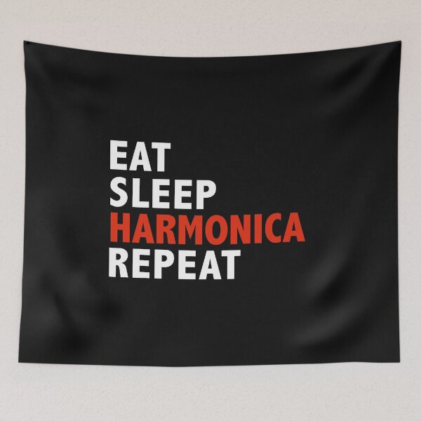 Item preview, Eat Sleep Harmonica Repeat Harmonica Player designed and sold by losttribe.