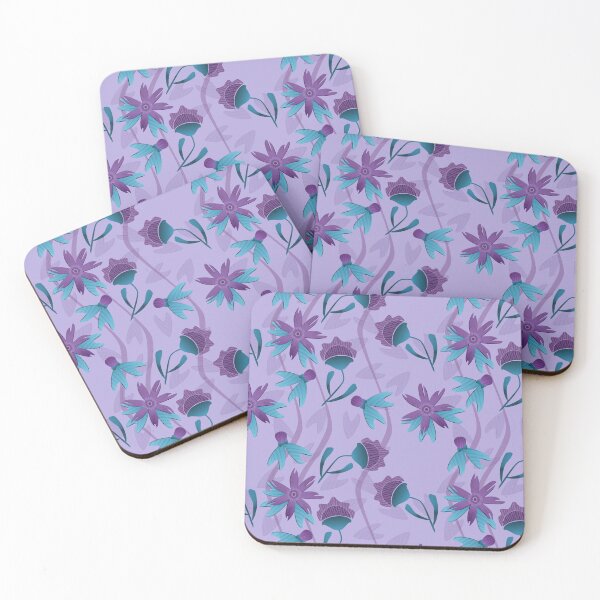 Item preview, Wild Florals Purple Teal Blossoms Evening Glow designed and sold by Sheri42.
