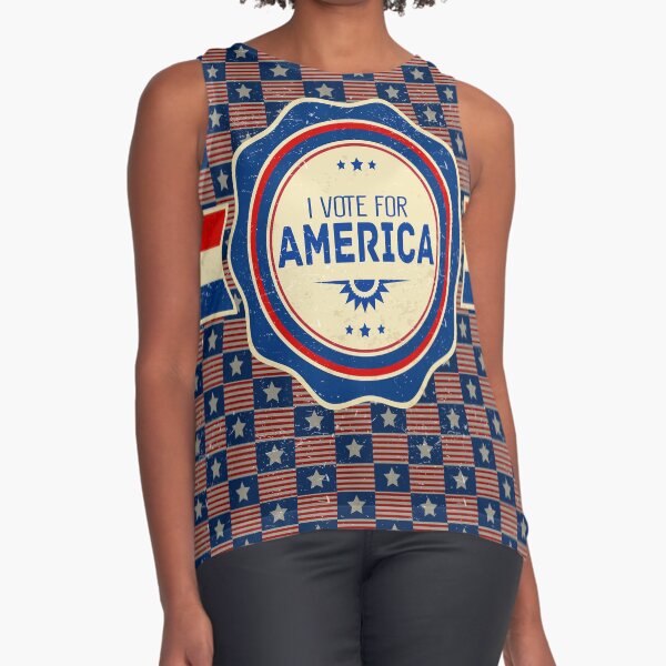 Vista previa del artículo con la obra «¡Voto por América!», diseñado y vendido por TheSimpleMan.