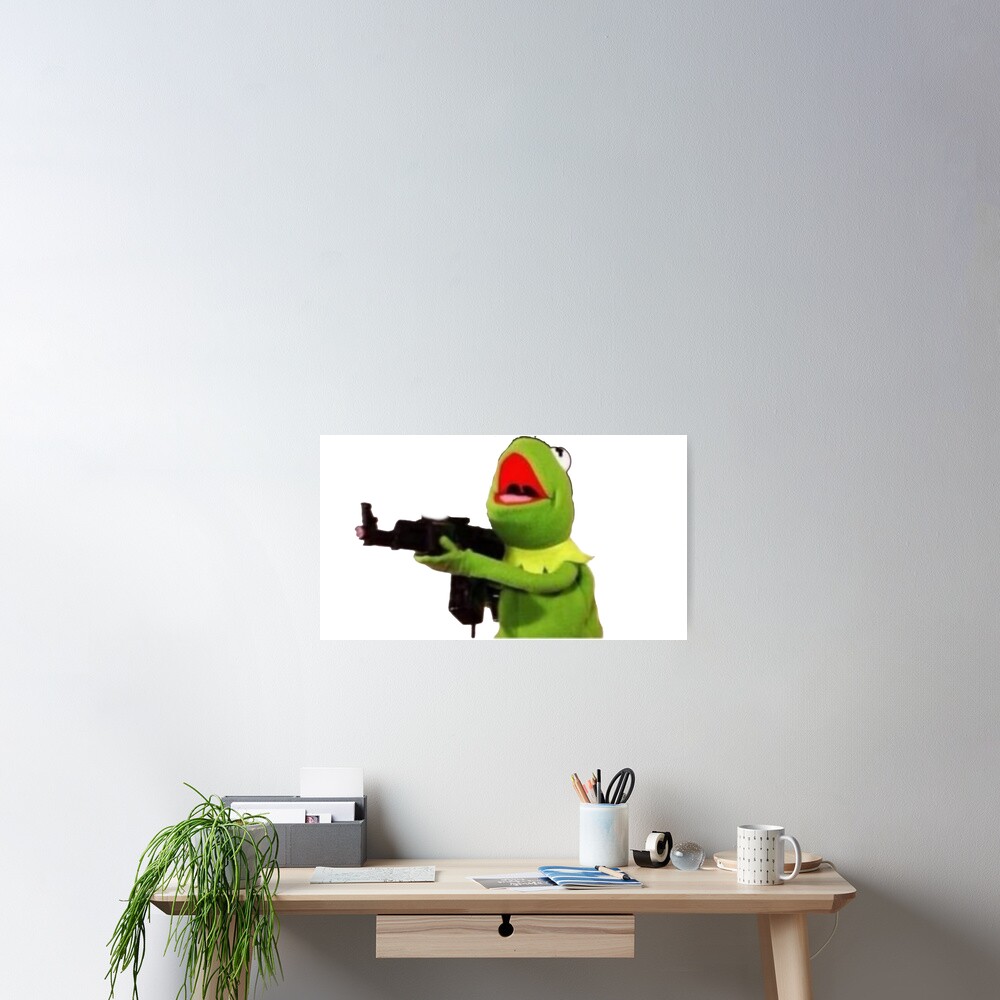 "machine gun kermit" Poster by orionsblackbelt Redbubble