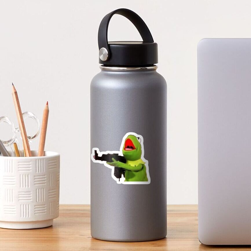 "machine gun kermit" Sticker for Sale by orionsblackbelt Redbubble
