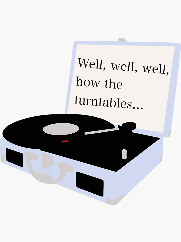 "The office turntable quote" Sticker by sarajdesigns Redbubble