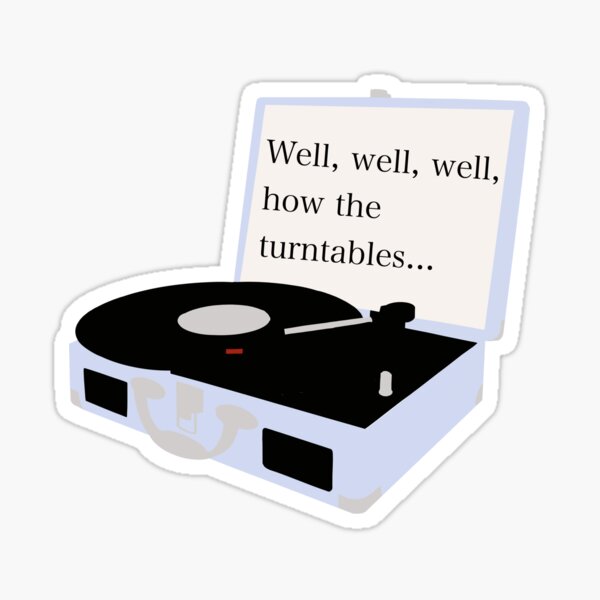 "The office turntable quote" Sticker by sarajdesigns Redbubble