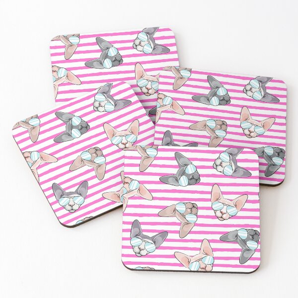 Item preview, Sphinx Cat With Sunnies - Pink Stripes designed and sold by littlearrow.