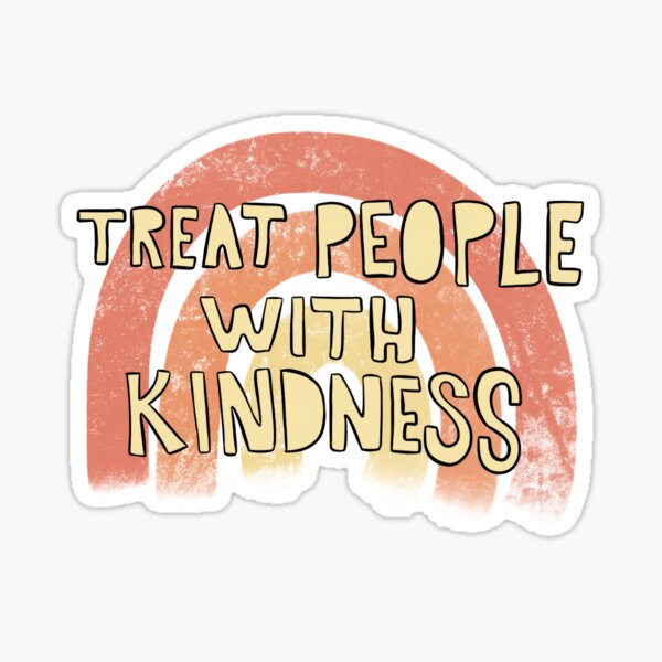 Item preview, Treat People With Kindness Warm Rainbow designed and sold by OliviaMakes.