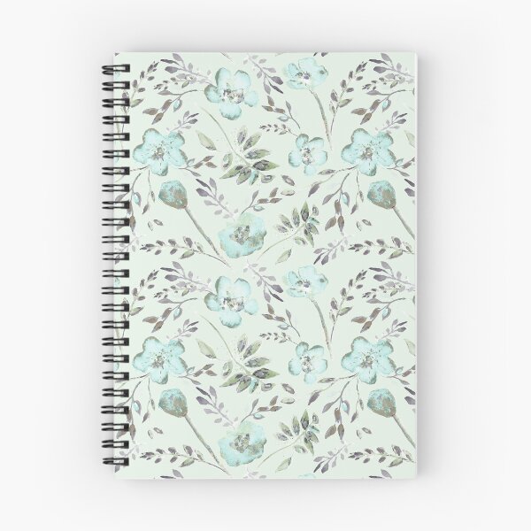 Item preview, Green & Baby Blue Eyes Watercolor Floral Pattern designed and sold by StudioPosies.