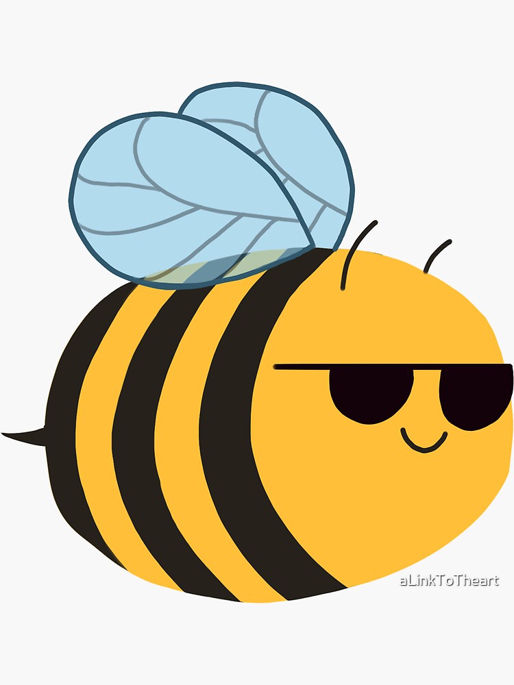 "Happy BumblebeeSunglasses" Sticker for Sale by aLinkToTheart Redbubble