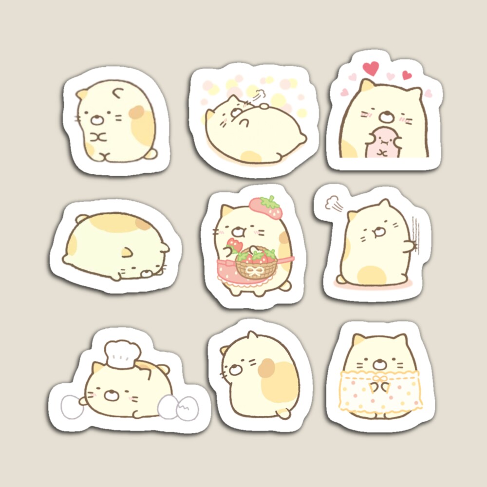 SUMIKKO GURASHI Cute Neko Sticker 9 Pack | Poster