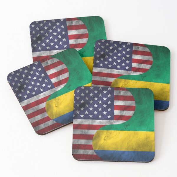 Item preview, USA and Gabon Dual Flag Yin Yang Combination designed and sold by ockshirts.