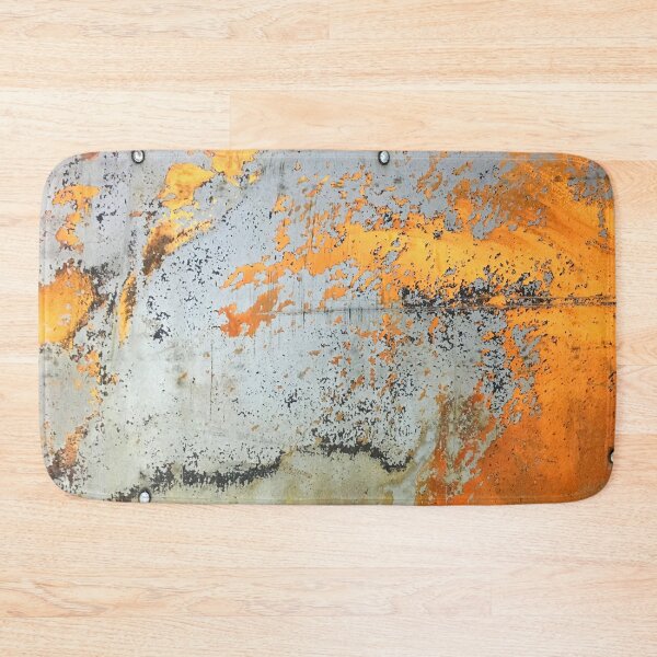 Item preview, abstract industrial grunge grey and yellow rusted metal designed and sold by LEILA ART SPACE.