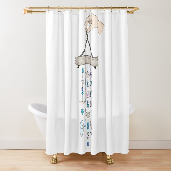 Nautical Blue Crab Driftwood Dock Shower Curtain