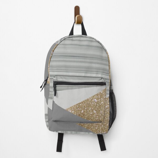 Item preview, preppy geometric gold triangles trendy grey marble stripes Minimalist designed and sold by LEILA ART SPACE.