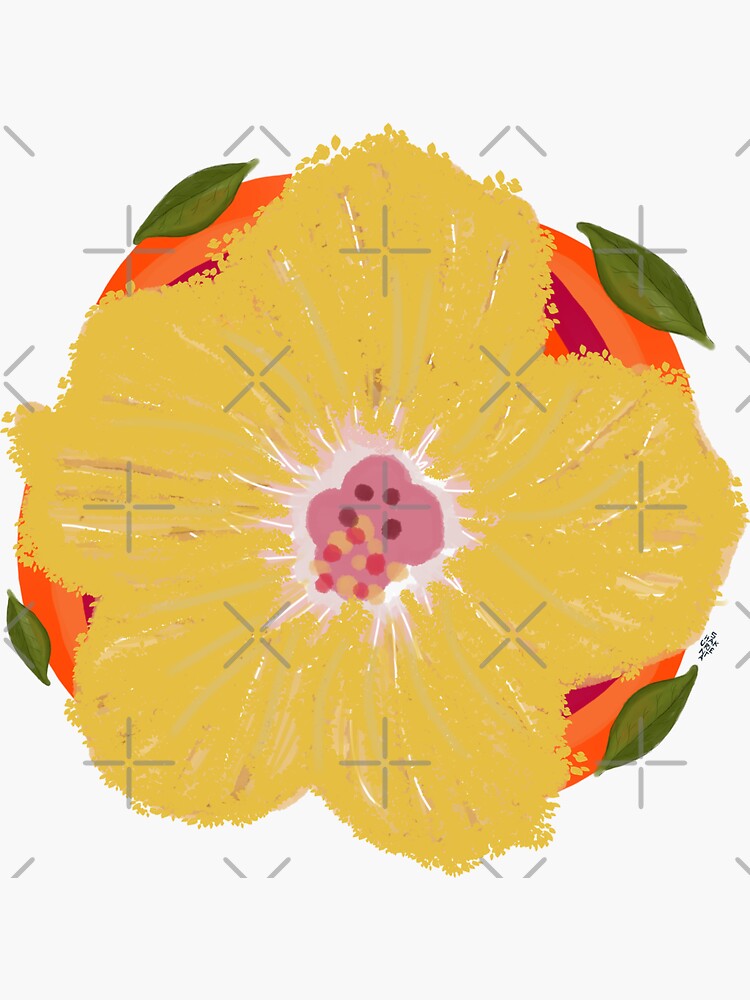 "Yellow Hibiscus" Sticker for Sale by Shakurienta Redbubble