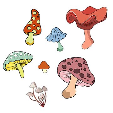 Artwork thumbnail, mushroom cluster sticker pack by kathaes