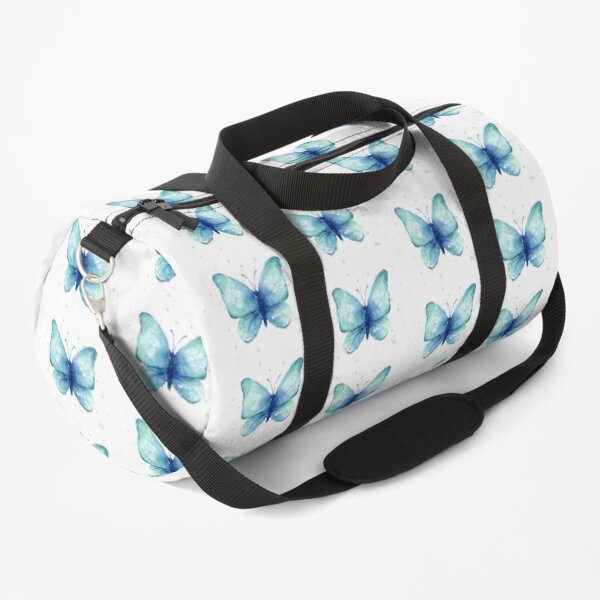 Blue Butterfly Watercolor Duffle Bag