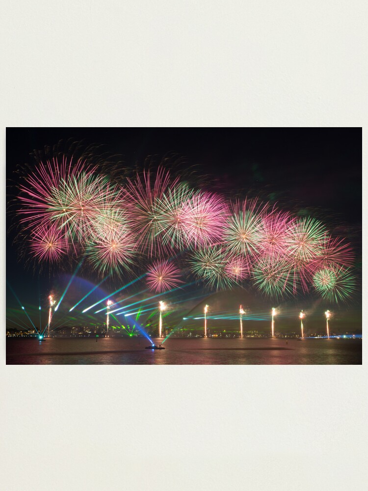 Alternate view of Australia Day Fireworks on the Swan Photographic Print