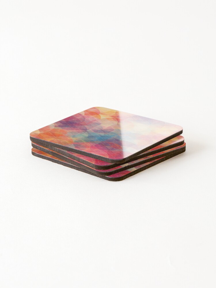 Thumbnail 4 of 5, Coasters (Set of 4), Colourful Geometric Pattern designed and sold by BlueVisionInk.