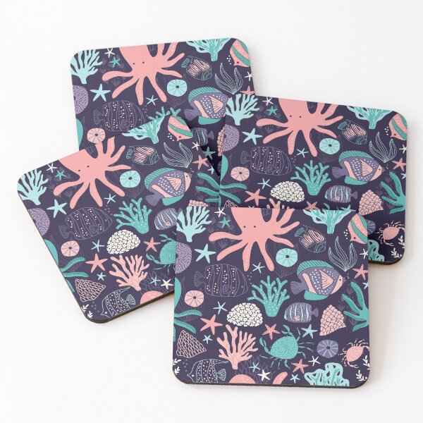 Item preview, Ocean Animals Fish Coral Octopus Coastal designed and sold by Heather Rosas.