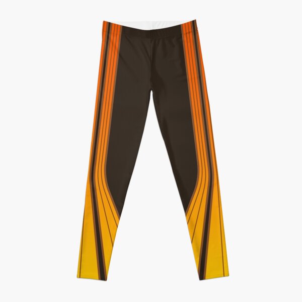 Retro Lines - Orange Flame Leggings