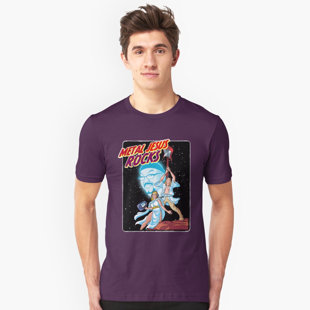 Metal Jesus Rocks - Galaxy Far Away Slim Fit T-Shirt