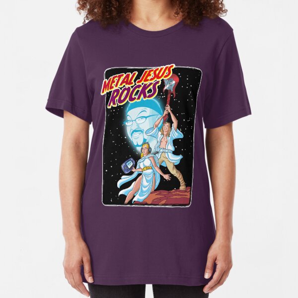 Metal Jesus Rocks - Galaxy Far Away Slim Fit T-Shirt