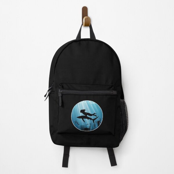 Item preview, Freediver and blue shark designed and sold by NicGrayGraphic.