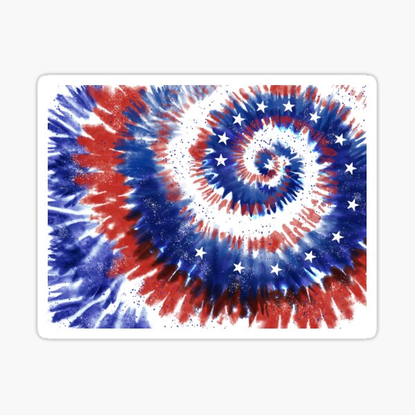 4th of July Tie-Dye Spiral Sticker
