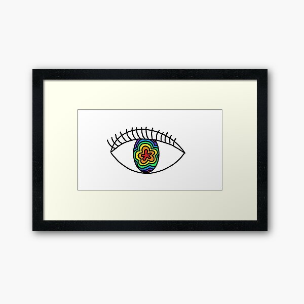Rainbow Eye Doodle Framed Art Print
