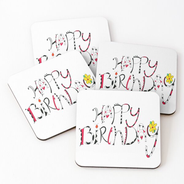 Item preview, Happy Birthday Script Doodle  designed and sold by zanydoodles.