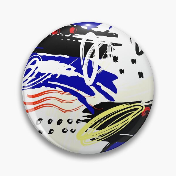 Item preview, Royal Blue, Black, Yellow, and White Abstract Circular Art Design designed and sold by inquestyle.