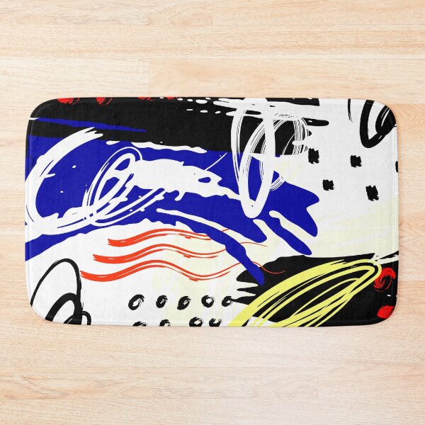 Item preview, Royal Blue, Black, Yellow, and White Abstract Circular Art Design designed and sold by inquestyle.