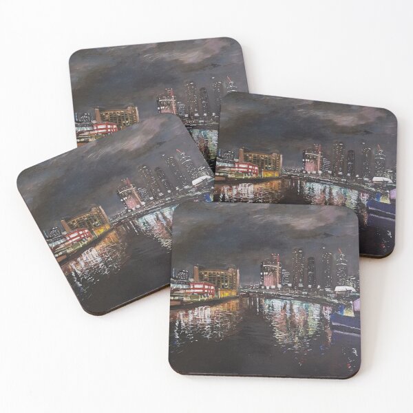 Item preview, Melbourne night scene in oil designed and sold by ChristineDavisArt.