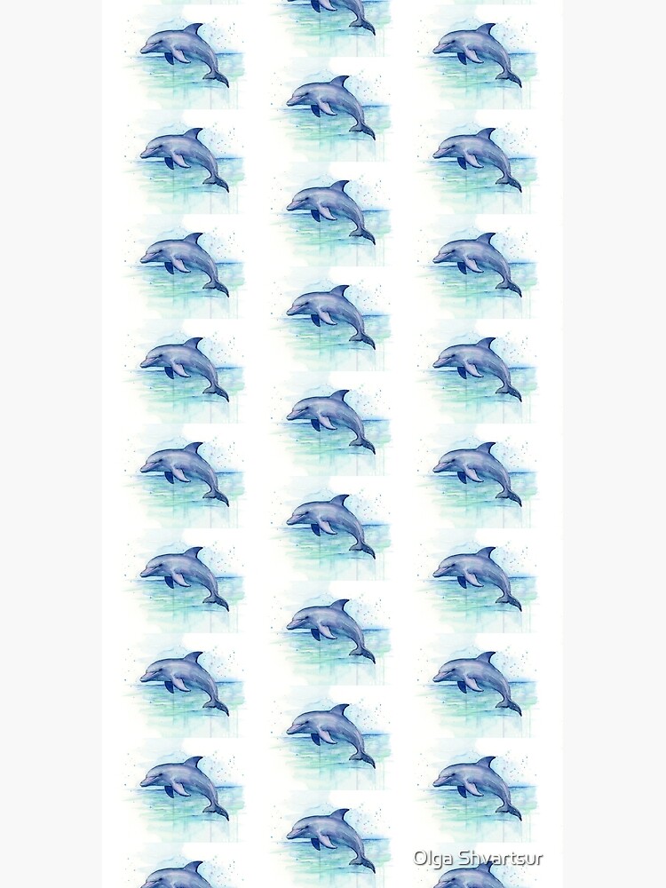 Dolphin Watercolor by olga-shvartsur