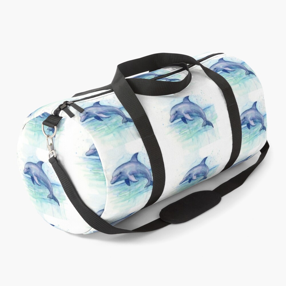 Dolphin Watercolor Duffle Bag