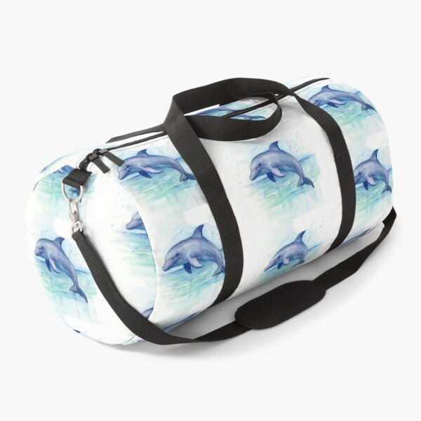 Dolphin Watercolor Duffle Bag