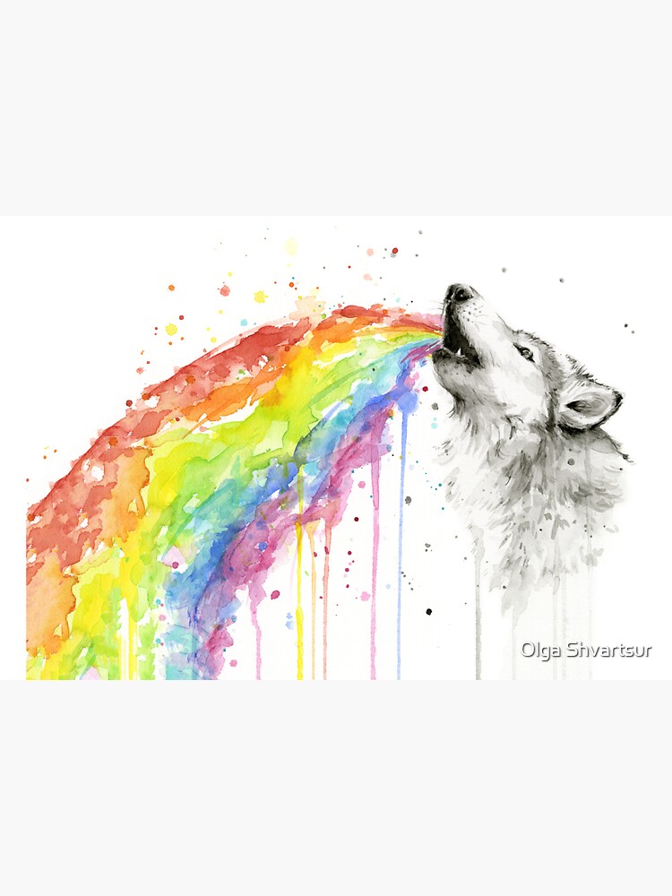 Wolf and Rainbow by olga-shvartsur