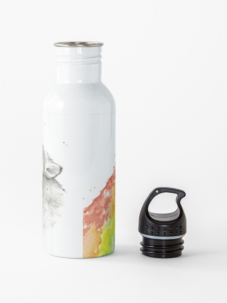 Alternate view of Wolf and Rainbow Water Bottle