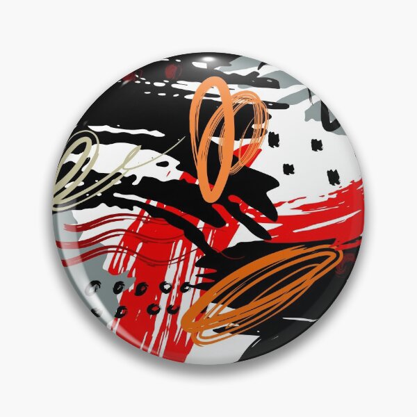 Item preview, Black Red Gray and White Abstract Circular Art Design designed and sold by inquestyle.