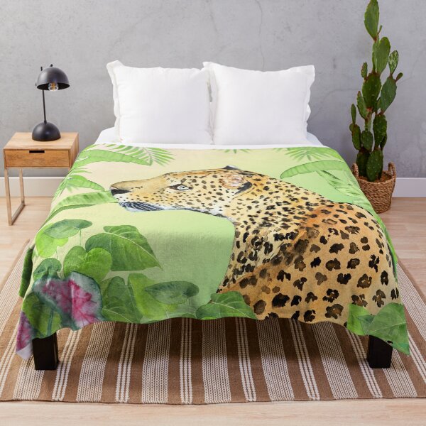 Item preview, Leopard in Jungle, Mint and Cream Background designed and sold by mhailittlearts.