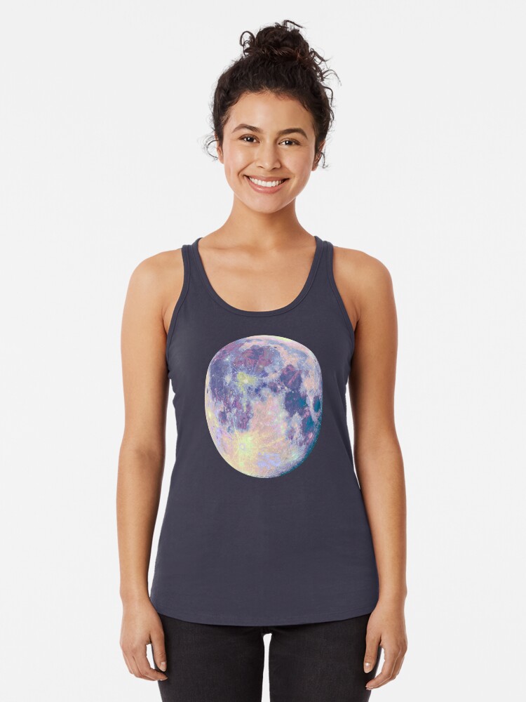 Thumbnail 1 of 3, Racerback Tank Top, Moon designed and sold by MartaOlgaKlara.