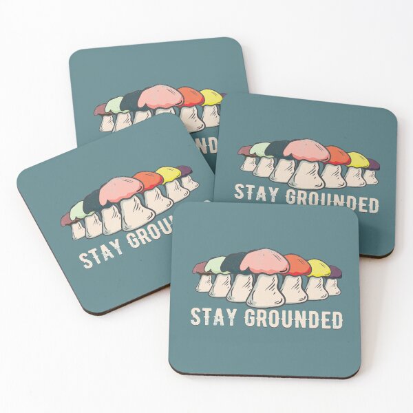 Item preview, Stay Grounded Mushrooms - Motivational & Inspirational Quote designed and sold by Thordur Sturluson.