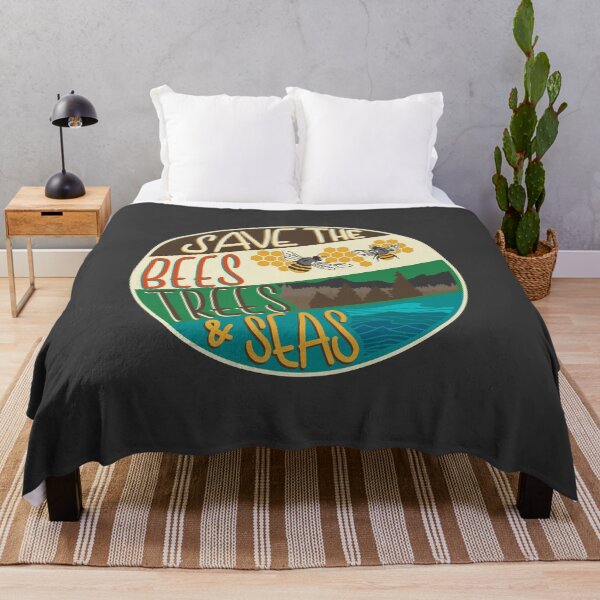 Item preview, Save The Bees, Trees & Seas | Round Retro Image designed and sold by CarlosAlberto.