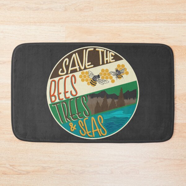 Item preview, Save The Bees, Trees & Seas | Round Retro Image designed and sold by CarlosAlberto.