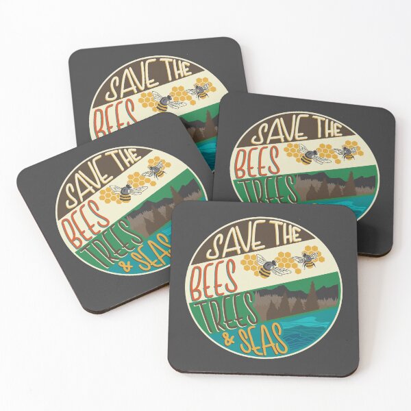 Item preview, Save The Bees, Trees & Seas | Round Retro Image designed and sold by CarlosAlberto.