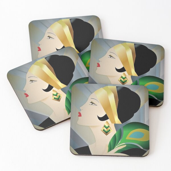 Item preview, 1929 art deco  flapper postcard  fashion print lady  mysticladyart  designed and sold by mystic lady vintage art and fashion designs.